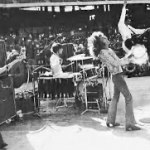 This picture of The Who captures them on stage during on of their classic performances